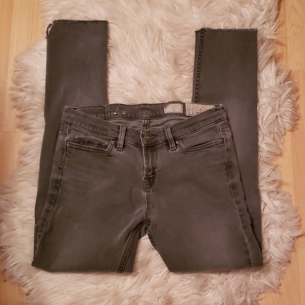 All Saints Raw Hem Ashby Grey Skinny Jeans